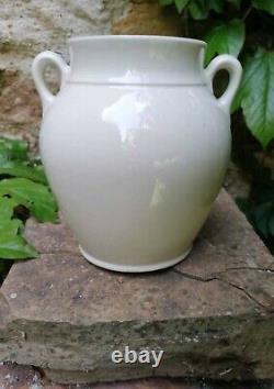 Antique Stoneware White Glazed Country Confit Pot