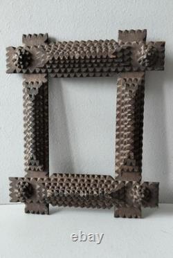 Antique Tramp Art, Carved Wooden Frame, United States, 19th Century / 1870–1940