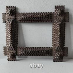 Antique Tramp Art, Carved Wooden Frame, United States, 19th Century / 1870–1940