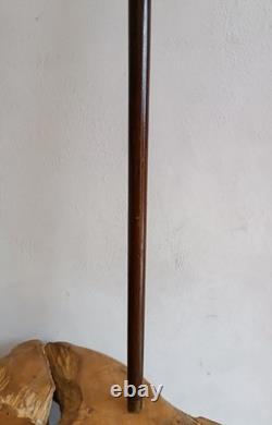 Antique Walking Stick with a Carved Ebony Handle