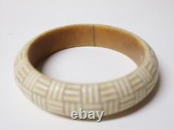 Antique White Celluloid Bracelets Decorated with 19th-20th Century Patterns