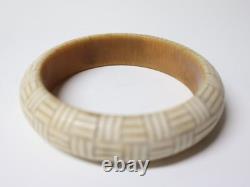 Antique White Celluloid Bracelets Decorated with 19th-20th Century Patterns