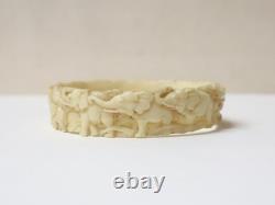 Antique White Celluloid Bracelets Decorated with 19th-20th Century Patterns
