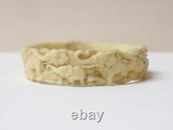Antique White Celluloid Bracelets Decorated with 19th-20th Century Patterns