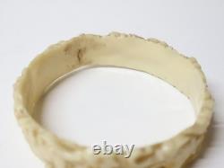 Antique White Celluloid Bracelets Decorated with 19th-20th Century Patterns