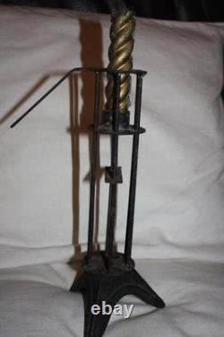 Antique Wrought Iron Folk Art Cellar Candlestick