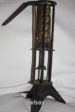 Antique Wrought Iron Folk Art Cellar Candlestick