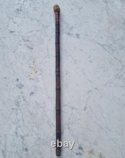Antique bamboo root walking cane, 19th century, knobstick