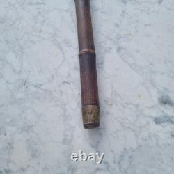 Antique bamboo root walking cane, 19th century, knobstick