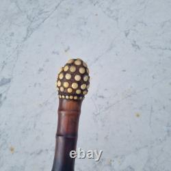 Antique bamboo root walking cane, 19th century, knobstick