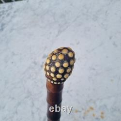 Antique bamboo root walking cane, 19th century, knobstick