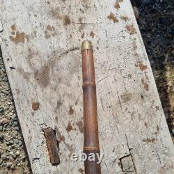 Antique bamboo root walking cane, 19th century, knobstick