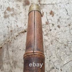 Antique bamboo root walking cane, 19th century, knobstick