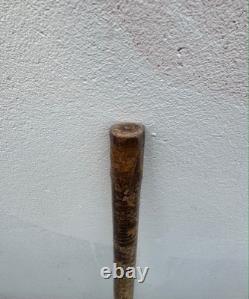 Antique cane, wood, deer handle