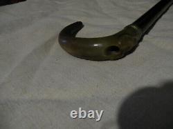 Antique collectible cane with system. A hole in the handle. Pencil holder