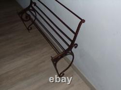 Antique early 20th-century wrought iron bakery bread display stand
