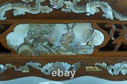Antique letter holder box Indochina Mother-of-pearl Bat dragons 1900