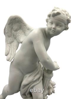 Antique porcelain Cupid portrait, wings, quiver, love, Sèvres biscuit, Boizot