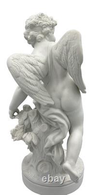 Antique porcelain Cupid portrait, wings, quiver, love, Sèvres biscuit, Boizot