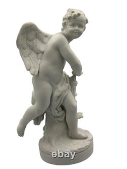 Antique porcelain Cupid portrait, wings, quiver, love, Sèvres biscuit, Boizot
