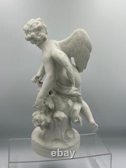 Antique porcelain Cupid portrait, wings, quiver, love, Sèvres biscuit, Boizot