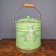 Antique Rare Enamelware Chamber Pot Comfort Bucket Night Vase