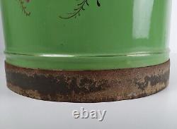 Antique rare enamelware chamber pot comfort bucket night vase