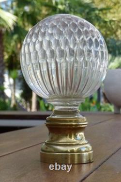 Antique stair ball. Wonderful honeycomb ball