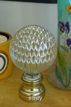 Antique stair ball. Wonderful honeycomb ball