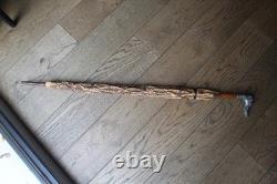 Antique trompe-l'œil umbrella cane with dog head