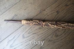 Antique trompe-l'œil umbrella cane with dog head