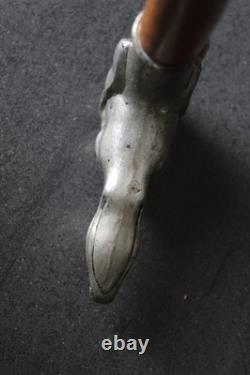 Antique trompe-l'œil umbrella cane with dog head