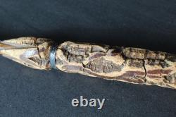 Antique trompe-l'œil umbrella cane with dog head