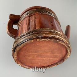 Antique wooden milk jug mountain chalet alpine