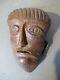 Archaic Medieval Head. Carved Wood Ht 17x10cm. Christ Suffering