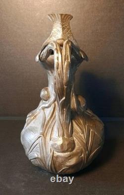 Art Nouveau pewter pitcher signed H. Huppé (1855–1904)
