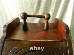 Art Populaire Old Bucket Box Wood And Brass Charcoal Reserve 19 Th S