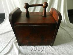 Art Populaire Old Bucket Box Wood And Brass Charcoal Reserve 19 Th S