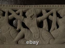 Asian Art Bas-Relief of 3 Goddesses, Sculpted Stone, Sri Lanka, Superb