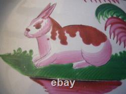 Assiet In Faience Of Islettes 19th Lapin Rose