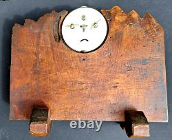 Astonishing LOW RELIEF ALARM CLOCK dogs Masterpiece of NAÏVE POPULAR ART