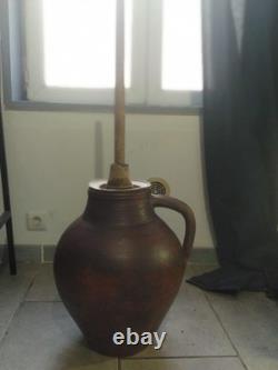 Authentic earthenware butter churn, early 20th century or late 19th century