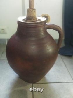 Authentic earthenware butter churn, early 20th century or late 19th century