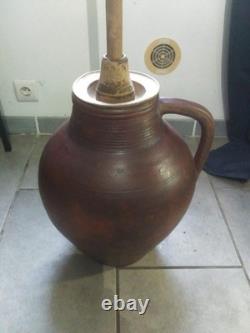 Authentic earthenware butter churn, early 20th century or late 19th century