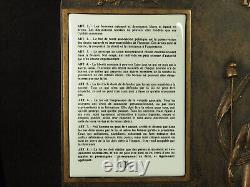 BRONZE PLAQUE n°6 DECLARATION OF THE RIGHTS OF MAN 1789 ON 2 ENAMEL PLAQUES