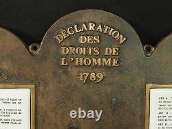 BRONZE PLAQUE n°6 DECLARATION OF THE RIGHTS OF MAN 1789 ON 2 ENAMEL PLAQUES