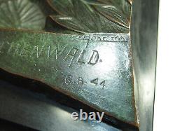 BRONZE RELIEF on MARBLE 2 INDIANS CONCENTRATION CAMP BUCHENWALD August 6, 1944