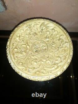 Beautiful Bronze And Marble Cassolette Cup Xixth Monkey Birds Flowers