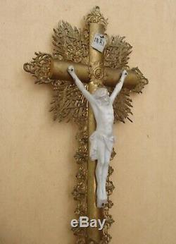 Beautiful Jansenist Crucifix Gilded With Gold Leaf Epoque Louis-philippe