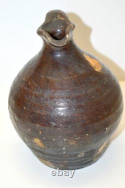 -Beautiful Jug Small Jug 18th Century Périgord Beautiful Brown Glaze Decor